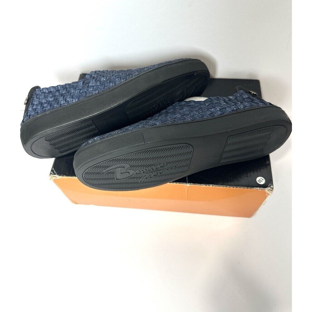 Bernie Mev Woven Slip On Sneakers Women Size 39 Blue Elastic Comfort Shoes New - Picture 7 of 8